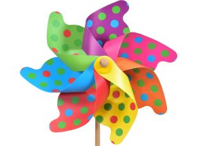 KANDY TOYS DIA HOT COLOUR DOT PRINT WINDMILL 31CM