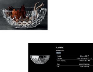 PASABAHCE CRYSTALLIN LAVINIA OVAL BOWL 24CM X 15CM