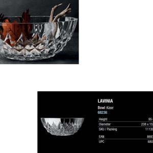 PASABAHCE CRYSTALLIN LAVINIA OVAL BOWL 24CM X 15CM