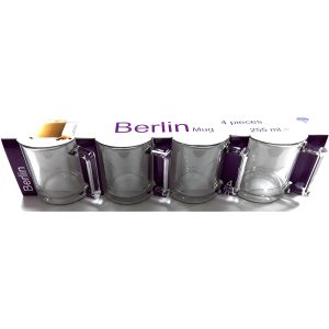 BERLIN STACKABLE GLASS MUG 255ML Pack Of 4