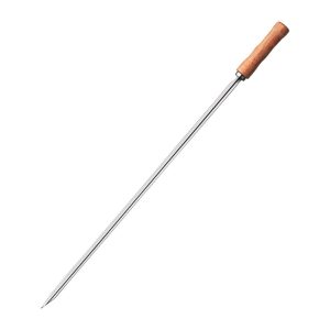 STAINLESS STEEL BBQ SKEWERS WITH WOODEN HANDLE 52CM X 7CM