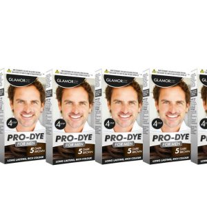 GLAMORIZE LONG LASTING MAN HAIR DYE COLOUR NO. 5 - DARK BROWN Pack Of 6