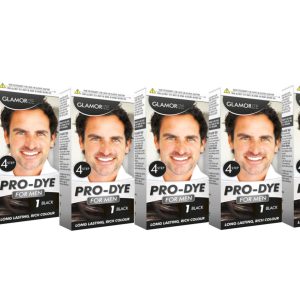 GLAMORIZE LONG LASTING MAN HAIR DYE COLOUR NO. 1 - BLACK Pack Of 6