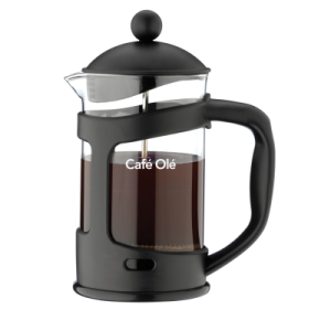 GRUNWERG CAFE OLE BLACK EVERDAY GLASS CAFETIER 3 CUP 350ML