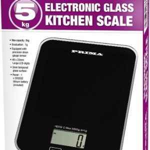 PRIMA ELECTRONIC GLASS KITCHEN SCALE 5KG