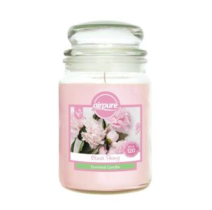 AIRPURE BLUSH PEONY SCENTED JAR CANDLE 510G UP TO 120HRS