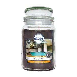 AIRPURE MAN CAVE SCENTED JAR CANDLE 510G UP TO 120HRS