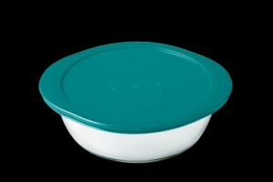 PYREX COOK & STORE ROUND GLASS DISH WITH LID 1LTR