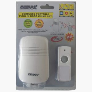 OMEGA CORDLESS PORTABLE PLUG IN DOOR CHIME 75M - 8 TONE OPTIONS