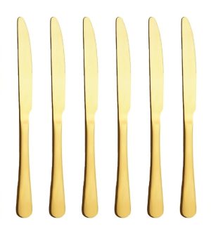 GOLD PLATED STAINLESS STEEL KNIFE Pack Of 6