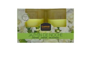 LUMAR AROMATIC JASMINE GLASS CANDLE JAR Pack Of 2