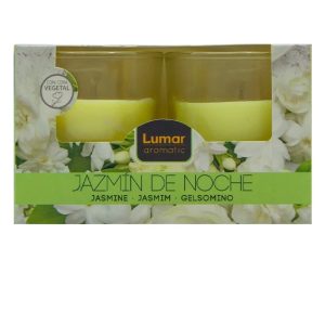LUMAR AROMATIC JASMINE GLASS CANDLE JAR Pack Of 2