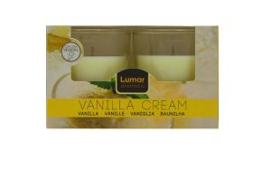 LUMAR AROMATIC VANILA CREAM GLASS CANDLE JAR Pack Of 2