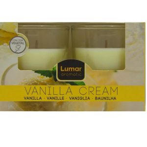 LUMAR AROMATIC VANILA CREAM GLASS CANDLE JAR Pack Of 2