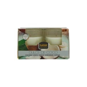LUMAR AROMATIC COCONUT GLASS CANDLE JAR Pack Of 2