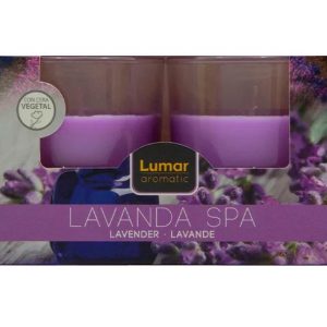 LUMAR AROMATIC LAVENDER GLASS CANDLE JAR Pack Of 2