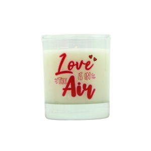LUMAR AROMATIC VANILLA SCENTED LOVE IS IN THE AIR GLASS CANDLE JAR