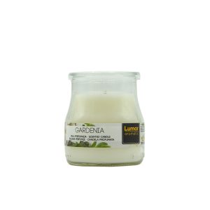 LUMAR AROMATIC GARDENIA SCENTED YOGURT GLASS CANDLE JAR 100GM 24HRS