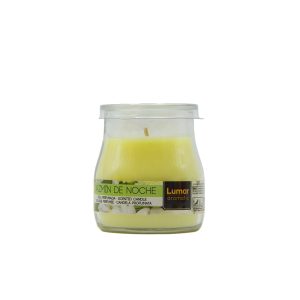 LUMAR AROMATIC JASMINE SCENTED YOGURT GLASS CANDLE JAR 100GM 24HRS