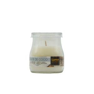 LUMAR AROMATIC COCONUT SCENTED YOGURT GLASS CANDLE JAR 100GM 24HRS