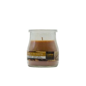 LUMAR AROMATIC CINNAMON SCENTED YOGURT GLASS CANDLE JAR 100GM 24HRS