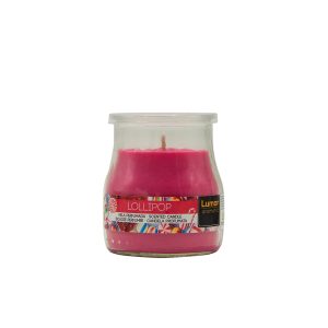 LUMAR AROMATIC LOLLIPOP SCENTED YOGURT GLASS CANDLE JAR 100GM 24HRS