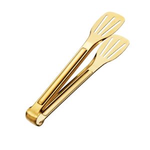 GOLD PLATED FOOD SERVING SERVING TONG 30CM (SLOTTED)