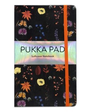 PUKKA A5 BLOOM SOFT COVER NOTEBOOK BLACK 192 PAGES