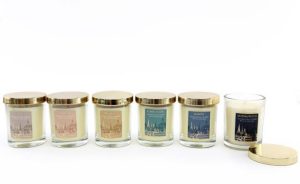 ASSORTED FRAGNANCE TEMPLE CANDLE POT WITH LID 9CM X 8.5CM