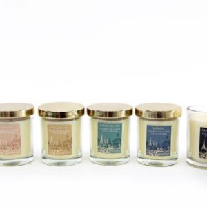 ASSORTED FRAGNANCE TEMPLE CANDLE POT WITH LID 9CM X 8.5CM