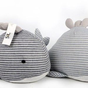 ASSORTED COLOUR SEASHORE WHALE DOOR STOP 35CM X 18CM