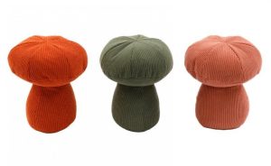 ASSORTED COLOUR CORDUROY MUSHROOM DOOR STOP