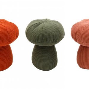 ASSORTED COLOUR CORDUROY MUSHROOM DOOR STOP