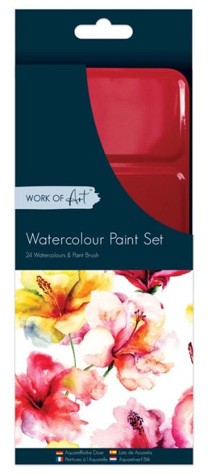 WORK OF ART 24 PCS WATERCOLOUR & BRUSH PAINT SET