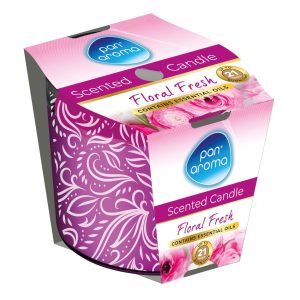 PAN AROMA SCENTED PRINTED GLASS CANDLE - FLORAL FRESH