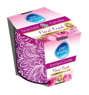 PAN AROMA SCENTED PRINTED GLASS CANDLE - FLORAL FRESH