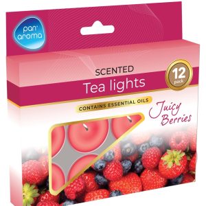 PAN AROMA SCENTED TEA LIGHTS CANDLE Pack Of 12 - JUICY BERRIES