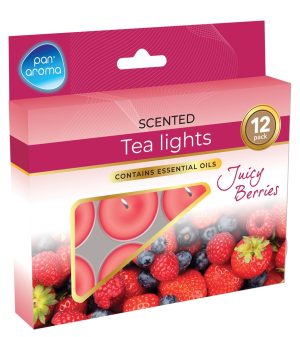 PAN AROMA SCENTED TEA LIGHTS CANDLE Pack Of 12 - JUICY BERRIES