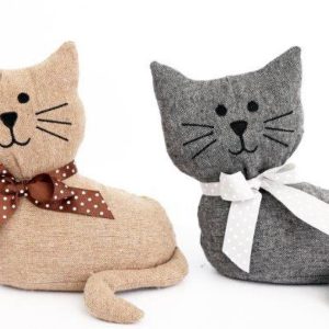 ASSORTED COLOUR CAT DOOR STOP 16 X 20CM