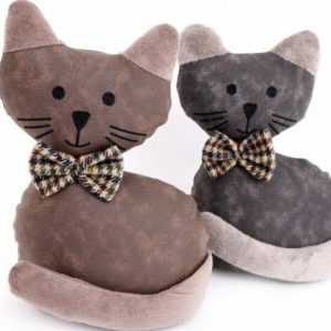 ASSORTED COLOUR CAT WITH BOW TIE DOOR STOP 25CM