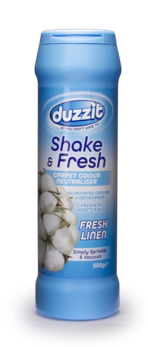 DUZZIT SHAKE & FRESH FRESH LINEN CARPET ODOUR NEUTRALISER 500GM