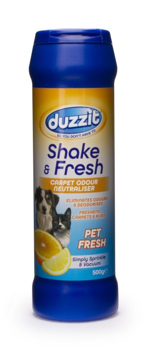 DUZZIT SHAKE & FRESH PET FRESH CARPET ODOUR NEUTRALISER 500GM