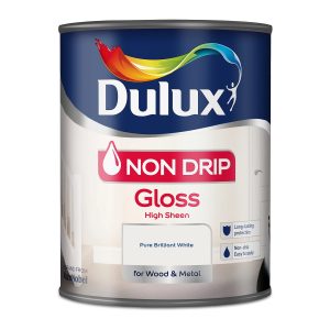 DULUX NON DRIP GLOSS PURE BRILLIANT WHITE 750ML