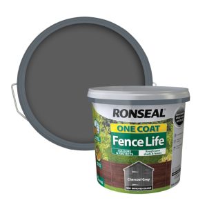 RONSEAL ONE COAT SHED & FENCE PROTECTOR WOOD PAINT CHARCOAL GREY 5LTR