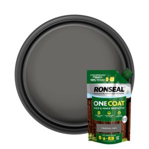 RONSEAL ONE COAT SHED & FENCE PROTECTOR CHARCOAL GREY 950ML WOOD PAINT