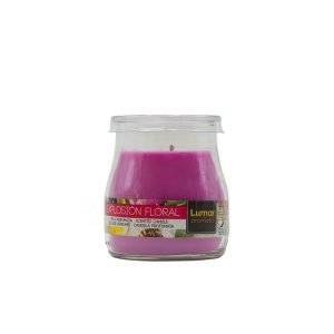LUMAR AROMATIC FLORAL EXPLOSION SCENTED YOGURT GLASS CANDLE JAR 100GM 24HRS