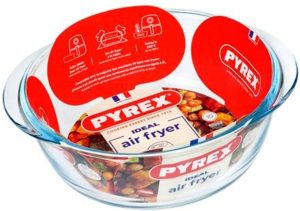 PYREX ROUND AIR FRYER ROASTER 1 LTR 20 X 18 X 7CM
