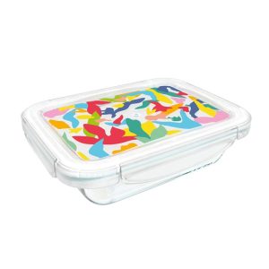 PYREX COOK & GO RECTANGULAR ABSTARCT DESIGN LUNCHBOX 800 ML 20 X 15 X 5CM