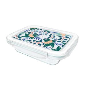 PYREX COOK & GO RECTANGULAR BUTTERFLY DESIGN LUNCHBOX 800 ML 20 X 15 X 5CM