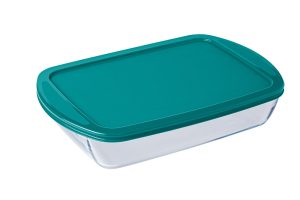 PYREX COOK & STORE 4 PIECE GREEN LID SET 0.4LTR X 4.9LTR